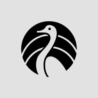 Siluet Devekuşu Uyarısı Profil Görünümü Vektör İllüstrasyonu, devekuşu, siluet, uyarı, profil, kuş