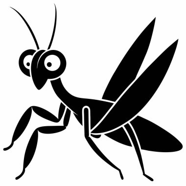 Mantid İllüstrasyonu, Siyah Siluet, Böcek Sanatı