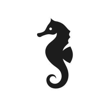 Okyanus Yaban Hayatı Kara Deniz Atı Silueti, Su Hayvanları Simgesi