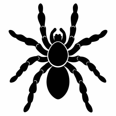 Siluet Tarantula Uyarı Profili Görünümü Basit Vektör İllüstrasyonu, tarantula, siluet, uyarı, profil, basit