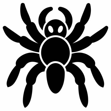 Basit Tarantula Uyarı Poz Siluet Vektör İllüstrasyonu, tarantula, siluet, basit, tetikte, örümcek