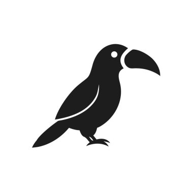 Siluet Toucan Kuş Simgesi, Tropikal Vahşi Yaşam, Siyah, Basit Tasarım