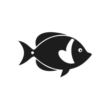 Tropik bir balığın silueti, suda yaşam, okyanus yaratığı.