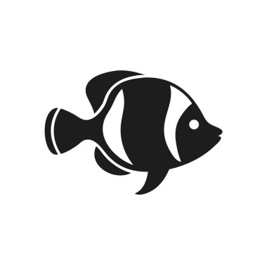 Siluet Palyaço Balığı Alarm Profili Görünümü Basit Vektör Çizimi, Palyaço Balığı, Silüet, Uyarı, Profil, Basit