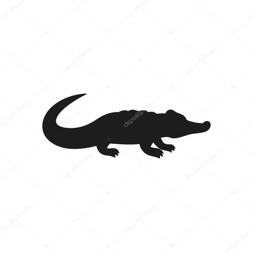 Silhouette of a Crocodile, Reptile, Wild Animal, Nature, Predator