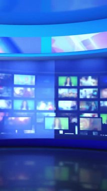 Sanal Haber Stüdyosu Yayın Raporu 4K Döngü Dikey Videosu