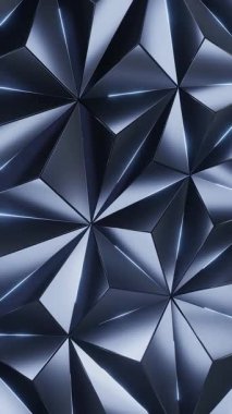 Kabartmalı Metal Panel Geometrik Üçgen Elektrik Akım 4K Döngü Dikey Videosu