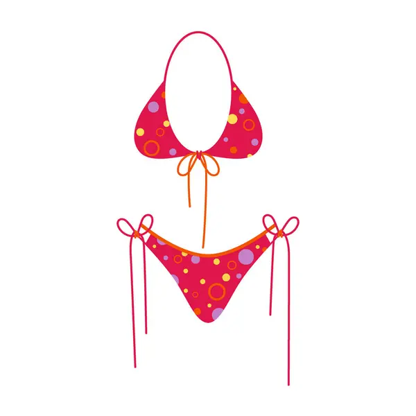 Canlı ve şık bir bikini mayosu. Yaz konsepti vektör illüstrasyonu.
