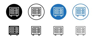 Sunucu Rack İnce Simgeleri Sunucu Askı sembolü illüstrasyonu, dijital tasarımlar, UI elemanları ve bilgi grafikleri için ideal.