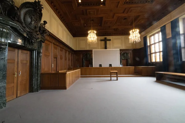 Neurenberg Processen Trial Court Nazi Oude Stad Bruggen Rivier Stockfoto