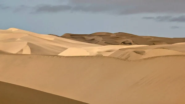 Desert Sand Dunes Approaching Atlantic Ocean Swkopmund Walvis Bay Sandwich — Stock Photo, Image