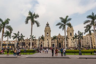 Lima, Peru - 22 Şubat 2025 Plaza Belediye Başkanı de Lima Katedrali