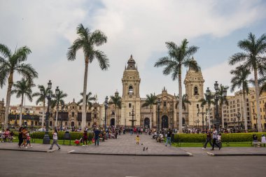 Lima, Peru - 22 Şubat 2025 Plaza Belediye Başkanı de Lima Katedrali