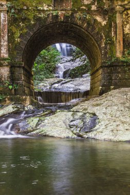 Tuanay Şelalesi yakınlarındaki Tijuca Ormanı Rio de Janeiro, Brezilya