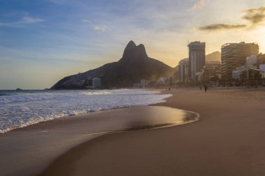 Günbatımı Leblon Sahili, Ipanema Rio de Janeiro, Brezilya