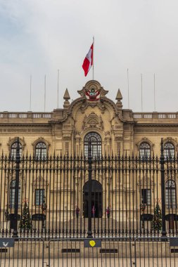 Lima, Peru - 3 Ocak 2025: Hükümet Sarayı, Lima Meydanı
