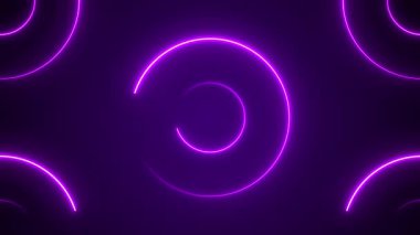 Neon halkalar arka plan. 3d oluşturma