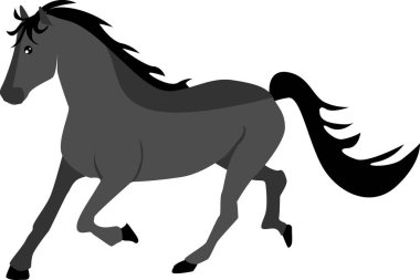 Siyah at süren vektör karikatürü 