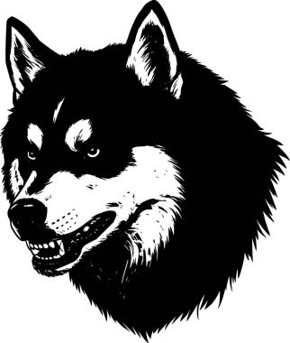 Bir köpeğin siyah-beyaz çizimi