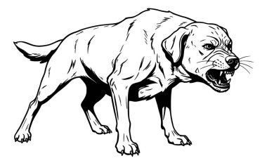 Labrador köpek havlamasının vektör illüstrasyonu