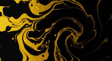 Yağlı boya desenli siyah ve altın soyut arkaplan