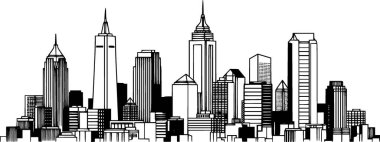vektör siluet şehir ufuk çizgisi.