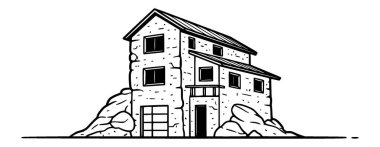 Çizgi film evinin vektör illüstrasyonu