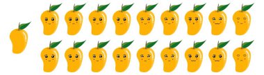 Mangolu şirin meyve emojileri.