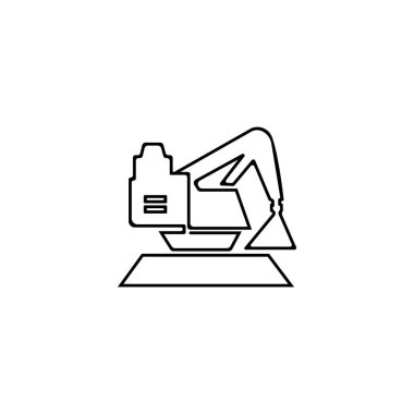 Bir İnşaat Kazıyıcısının Basit Çizgi Sanatı İllüstrasyonu