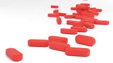 Bir grup hapın 3 boyutlu çizimi