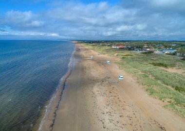 Karavan Campig Melbystrand yakınlarındaki güzel kumsal kumsalları. Laholm İsveç açıkhava yaşam tarzı..