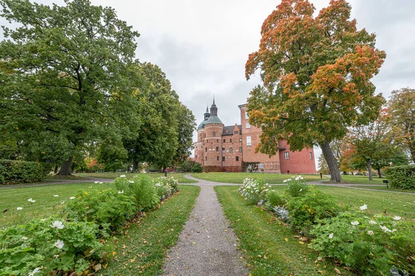 Вид Знаменитый Шведский Замок Грипсхольм Века Расположенный Марфреде Содерманланде Швеция — стоковое фото