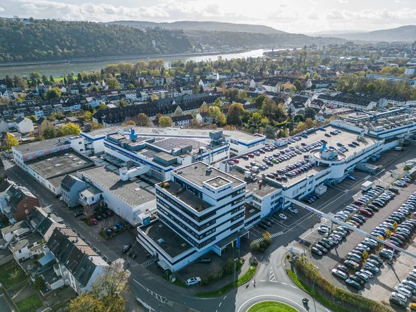 Koblenz Německo 2022 Letecký Pohled Ústředí Továrnu Stabilus Koblenzu Můžete — Stock fotografie