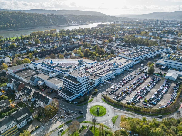 Koblenz Německo 2022 Letecký Pohled Ústředí Továrnu Stabilus Koblenzu Můžete — Stock fotografie