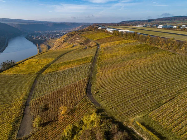 Aerial View Famous German Wine Region Moselle River Lay Guels — Stock Photo, Image