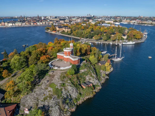 Belle Citadelle Historique Kastellet Sur Îlot Kastellholmen Dans Centre Stockholm — Photo