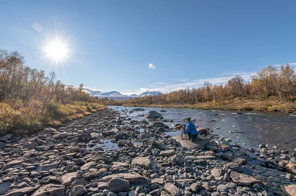 Autum Abisko Canyon River Abiskojakka National Park Norrbottens Norrbottens Paysage — Photo