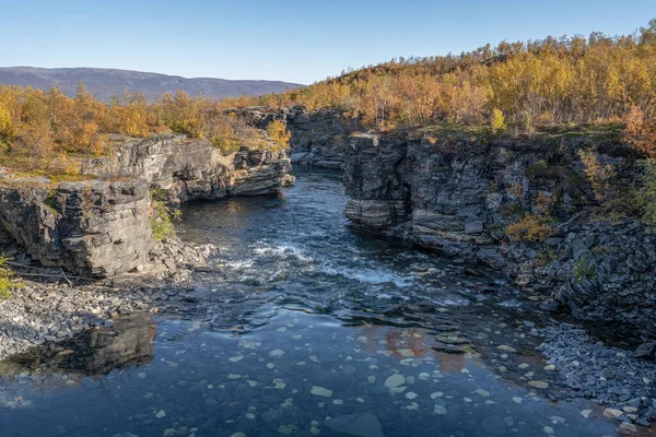 Autum Abisko Canyon River Abiskojakka National Park Norrbottens Norrbottens Lapland — Stock Photo, Image