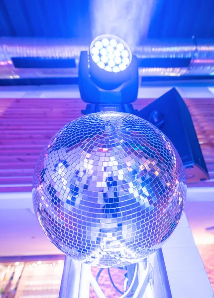 Mirror Ball Disco Światła Club Dance Party Blask Tła — Zdjęcie stockowe