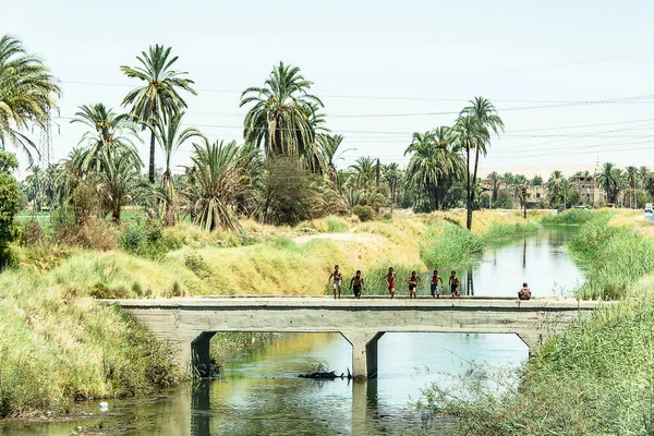 Egipto 2018 Ver Través Egipto Rural Cerca Del Río Nilo — Foto de Stock