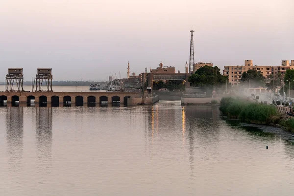 Sluss Gate Nilen Egypten Watergate Nära Esna — Stockfoto