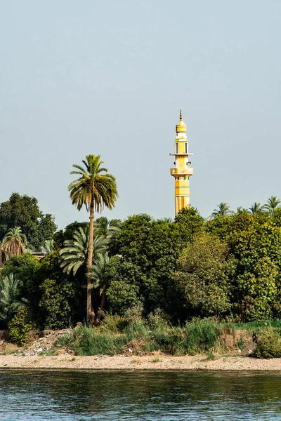 Panoramic View Fertile Banks Nile Everyday Life River Cruise River — Stock Photo, Image