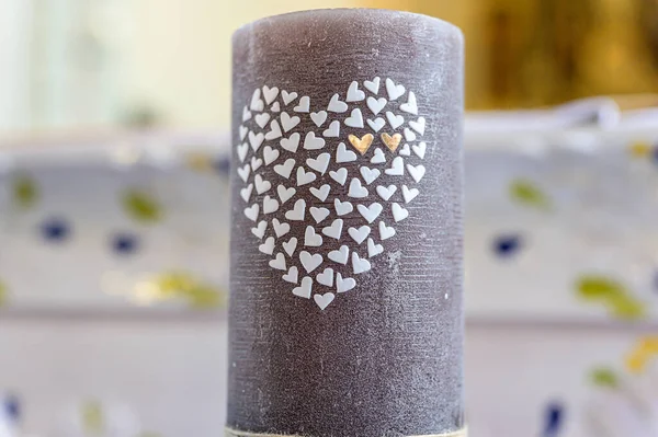 Die Hochzeitskerze Für Braut Und Bräutigam Kerze Ist Das Symbol — Stockfoto