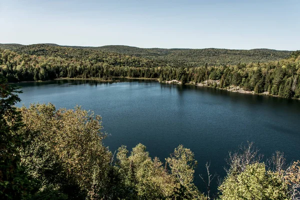 Vue Sur Forêt Près Lac Dans Parc National Mauricie Québec — Photo