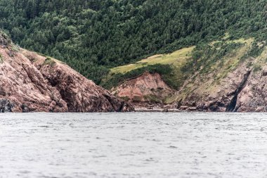 Cape Breton Adası Sahil Hattı 'nın panoramik manzarası Cabot Yolu manzaralı rotası, Nova Scotia Hghlands Kanada.