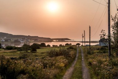 Cape Breton Adası Sahil Hattı 'nın çarpıcı panoramik manzarası Cabot Trail rotası, Nova Scotia Highlands Kanada.