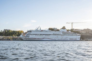 27.09.2021 Stockholm İsveç Teknesi Viking MS Cinderella gemisi Stockholm 'e yanaştı..