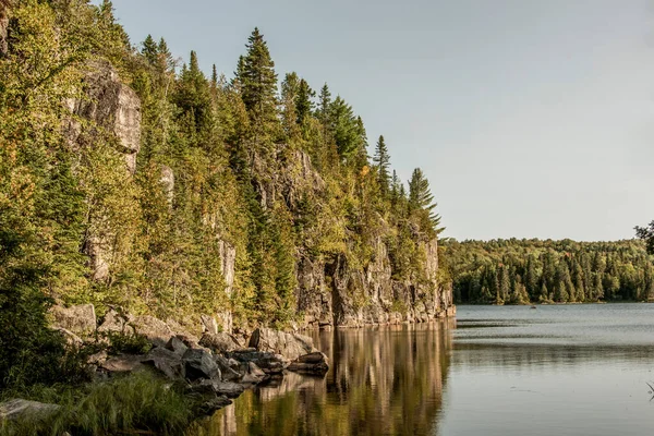 Vista Sobre Floresta Perto Lago Parque Nacional Mauricie Quebec Canadá — Fotografia de Stock