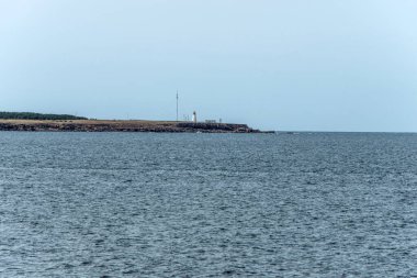 Cape Breton Adası Sahil Hattı 'nın panoramik manzarası Cabot Yolu manzaralı rotası, Nova Scotia Hghlands Kanada.