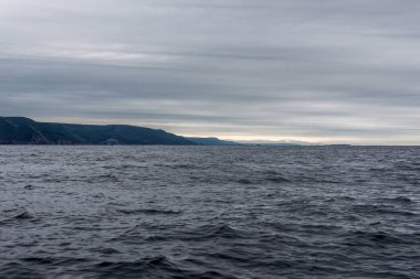 Cape Breton Adası Sahil Hattı 'nın panoramik manzarası Cabot Yolu manzaralı rotası, Nova Scotia Hghlands Kanada.